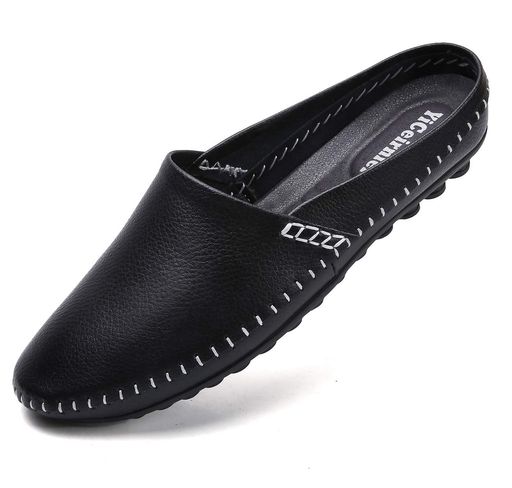 [YiCeirnier]ビジネススリッパメンズ紳士サンダル室内室外兼用履き脱ぎ簡単かかとなし8805-1-hei-29.0cm(46)