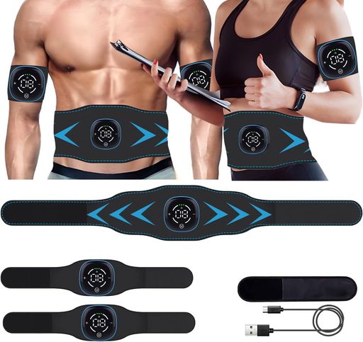 EMS腹筋ベルト腕筋筋トレトレーニングマシーンジェルシート不要腹筋マシン10種類モード20段階強度男女兼用USB充電式多部位対応筋肉刺激液晶表示日本語説明書