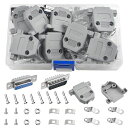 WMYCONGCONG10個DB1515ピンメスコネクタオスとメスジャックRS232ポートD-SUBはんだタイプコネクタプラスチックカバー付き(5個オス+5個メス)