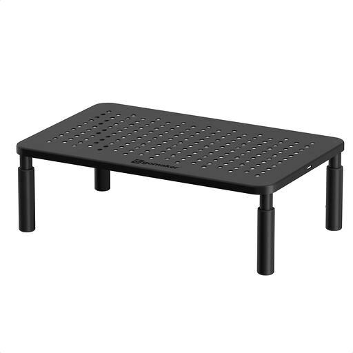 【製品仕様】商品名:モニター台 卓上タイプ 幅37CM、奥行24CM、高さ10/12/14CM 3段式調節 耐荷重:20KG 【人間工学に基づいたデザイン】- 弊社のタイプモニター台 卓上タイプは3段階(10/12/14cm)の高さ調節が可能で、脚のボタンを押すことで3段高さに調節できます。 【安定性と安全性】-このモニタースタンドは粉体塗装されたスチール製で、高品質のスチール素材により、最大20kgまで耐えることができます。そして、安定性を高めるために4つの滑り止めゴム足を強化しました。デスクトップスタンド、ノートパソコンスタンド、PS4モニタースタンド、パソコンスタンドとして最適です。 【通気性の良いメッシュ】-当社の調整可能なモニターライザーは、デバイスに向かって空気の流れを改善する穴あきメッシュホールプラットフォーム(37* 24cm)と粉体塗装鋼で作られています。また、この穴はオーバーヒートを防ぎ、コンピュータを冷却し、最高の作業状態に保ちます。 【組み立て簡単】-このコンピュータモニタスタンドは、1つのメッシュホールプラットフォームと4つの脚が付属しています。