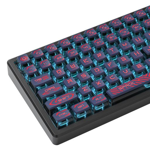Ussixchare 120 キー ASA プロファイル PBT プディング キーキャップ スペース バリエーション 昇華型カスタム キーキャップ チェリー Gateron MX スイッチ メカニカル ゲーミング キーボード(Punk Red)