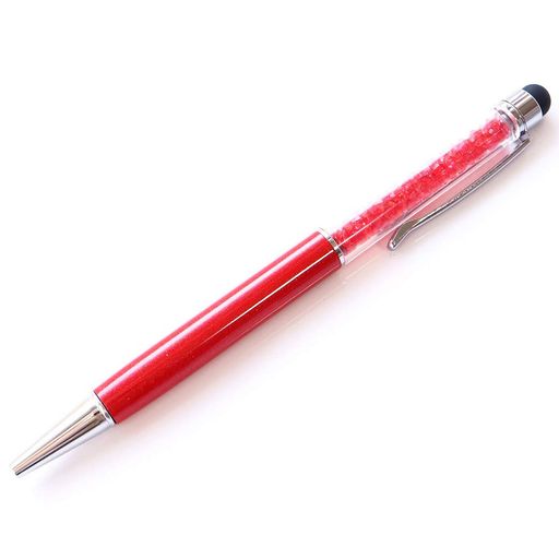 [GOLDSTONE]ボールペンキラキラクリスタル入り太さ1.0mmタッチペンkirakiraレッド