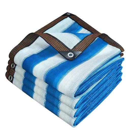 YEZOND日除けシェード屋外2M*6M遮光ネット農業園芸用青と白シェード紫外線から守る高密度ポリエチレンベランダ窓カーポートルーフヤードパーティーなどに最適