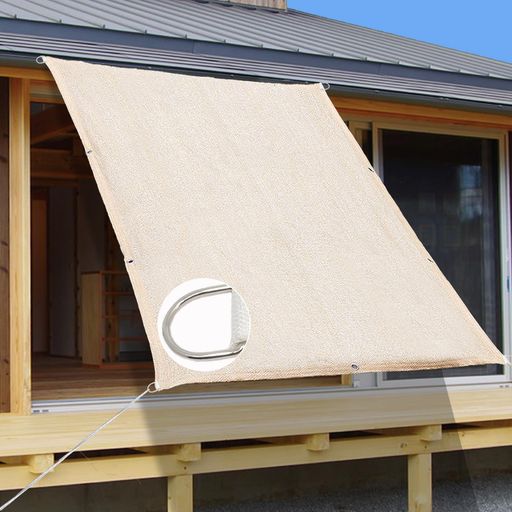 BESCUTLY日よけシェードサンシェード200x250cm断熱遮光UVカット日除けクールシェード風通しよい目隠しシェードベランダ日よけスクリーン高密度ポリエチレン日焼け対策取付簡単オーニング…