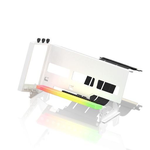 EZDIY-FAB新しいRGB垂直PCIe4.0GPUブラケットマルチアングル調整垂直グラフィックカードホルダーARGB5V3ピンLEDライト同期PCIe4.0X16Gen4ライザーケーブル90度直角17cmホワイトキット