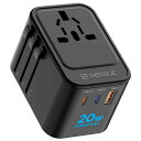 decqle海外変換プラグコンセントマルチ変換プラグ2USB-C(PD20W)&1USB-Aポート全世界対応(アメリカ/イギリス/韓国/ヨーロッパ/オーストラリ...