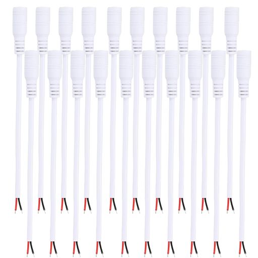 クリアヒル(Clearhill)20個セット15CM/0.49FTホワイトメス電源ピッグテールバレルプラグコネクタケーブ..