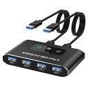 USB切替器usb切り替え器USB3.0切替器PC2台用4USBポートusbスイッチマウスキーボードハブなどを切替USBセレクターUSB機器を2台のパソコンで共...
