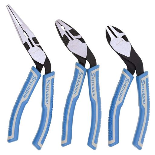 SPEEDWOX強力ペンチハイパワーニッパー偏芯ラジオペンチテコ原理切れ味35%UP3本セット超硬刃プライヤーワイヤーカッタープロ作業工具ツール