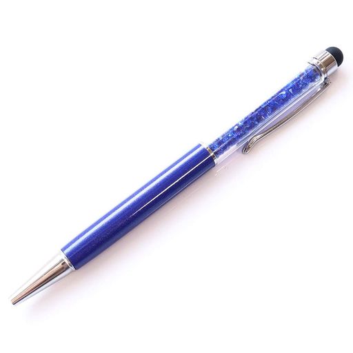 [GOLDSTONE]ボールペンキラキラクリスタル入り太さ1.0mmタッチペンkirakiraブルー