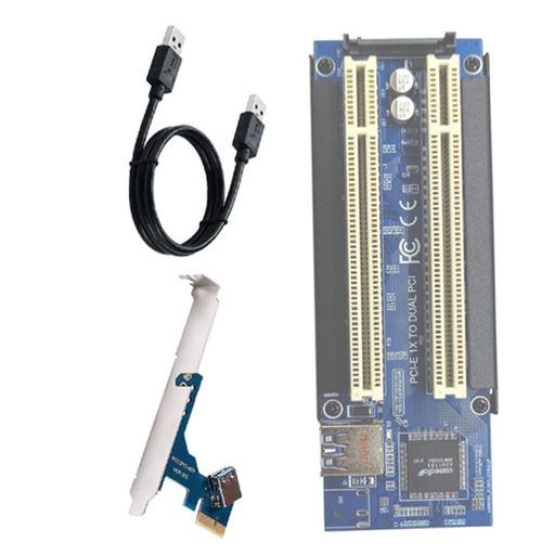PCI-EExpressX1USB拡張カード3.0ケーブル付きデュアルPCIライザーエクステンダカードアダプタインターフェースカード PCI-EExpressX1USB拡張カード3.0ケーブル付きデュアルPCIライザーエクステンダカードアダプタインターフェースカード
