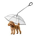 Enjoying犬用傘小型犬、透明な犬用散歩雨傘、梅雨対策、犬の傘傘付きリード、小柴犬ドッグ傘付メタルチェーン、調整可能中小型犬用アンブレラ、角度曲げ可能、持ちやすいグリップの傘…
