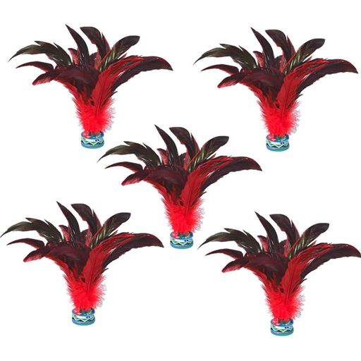 Granmagazzキックシャトル蹴羽根蹴鞠羽根5個セットフェザーフットキックゴムベースユニークスポーツ用品