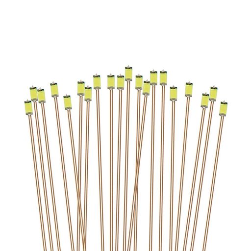 ミニチュア0.1mm銅線配線付きSMD0603チップLED白20本入り電車模型鉄道模型建物模型模型電飾ジオラマ