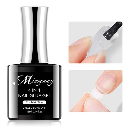 MISSGOOEYネイルグルーネイルチップ接着剤4-IN-1多機能ネイルグルーUV/LED対応強力な接着力初心者&プロ適用 MISSGOOEYネイルグルーネイルチップ接着剤4-IN-1多機能ネイルグルーUV/LED対応強力な接着力初心者&プロ適用