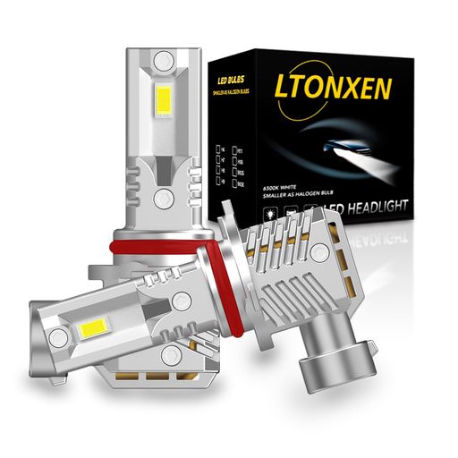 LTONXENHB3LEDハイビーム用LEDバルブ新車検対応ホワイト爆光ミニサイズ一体型ファンレス純正交換加工不要無極性DC9-16V車用ヘッドライト(2個入)