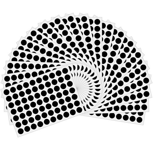 Hybskカラーラベル丸型1400片入り丸シール10mm20シート10色ラベルシール丸書類袋のオフィス用品オフィス用シール丸(黒)