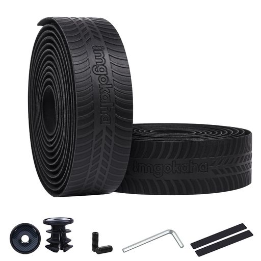 Imgokaha自転車バーテープロードバイクハンドルバーテープEVA+PUレザー厚め滑り止め速乾衝撃吸収エンドキャップ付