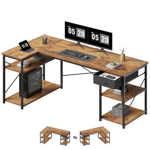 Maihail机l字デスク勉強机pcデスクパ