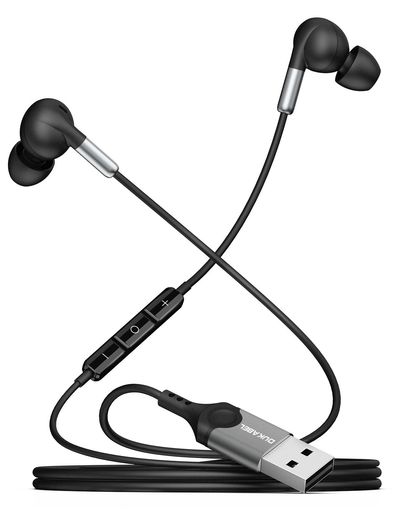 DuKabel2MUSBイヤホンマイクUSBAステレオヘッドセット有線両耳音量調節全指向性人間工学カナル型ps4/ps..