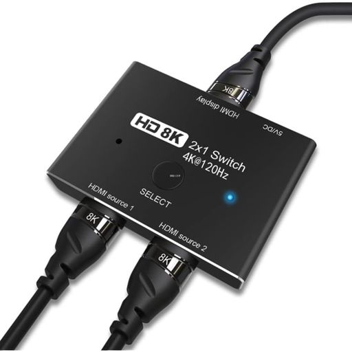 CABLEDECONN HDMI 2.1 切替器ウルトラHD 8K 高速 48Gbps 指向性スイッチ 2インチ 1out 8K@60Hz 4K@120Hz スプリッタ…