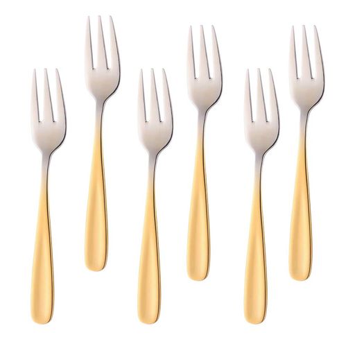 Buyitフォークデザートフォークケーキフォーク6本18-0ステンレス製鏡面仕上げ食洗器対応全長13.6cmシル..