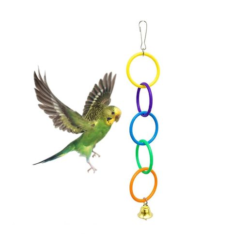 MUYYIKA バードトイ 鳥おもちゃ 鳥用 コットン オウムブランコ 吊下げタイプ玩具 セキセイインコおもちゃ 取り付け簡単 小・中型鳥用(5つのリング)