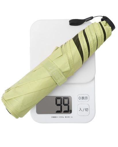 日傘折りたたみ傘超軽量99g遮光遮熱超撥水携帯便利晴雨兼用折り畳み日傘収納に便利紫外線対策携帯出張登山子供梅雨対策母の日父の日(レモン色)