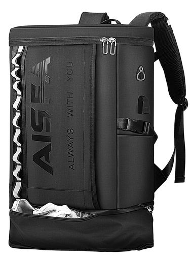 楽天ベストプライスオンラインストア[AOSLE]リュックメンズリュック大容量底部拡張30-35L15.6インチPC反射ストリップ付きUSB充電ポート付き旅行修学防災防水登山通勤多機能通気性A4収納靴/弁当収納（A381ナイロン