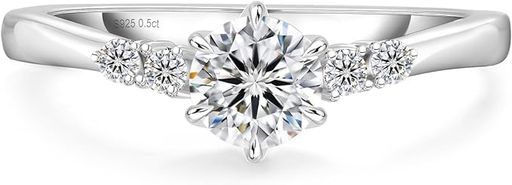 [KRKCLIFE]婚約指輪レディースリングプロポーズリング結婚ゆびわエンゲージリングモアサナイトシルバー925人工ダイヤモンド金属アレルギー対応女性向けプレゼント収納ケース付き(9-銀河-0…