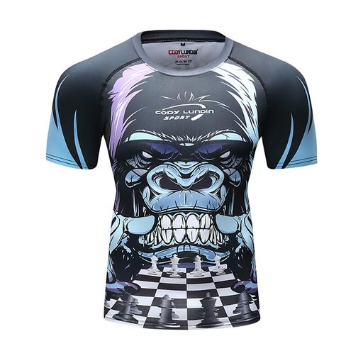 [ORBU]コンプレッションウェアメンズ半袖Tシャツプリント柄インナーパワーストレッチアンダーシャツ吸..