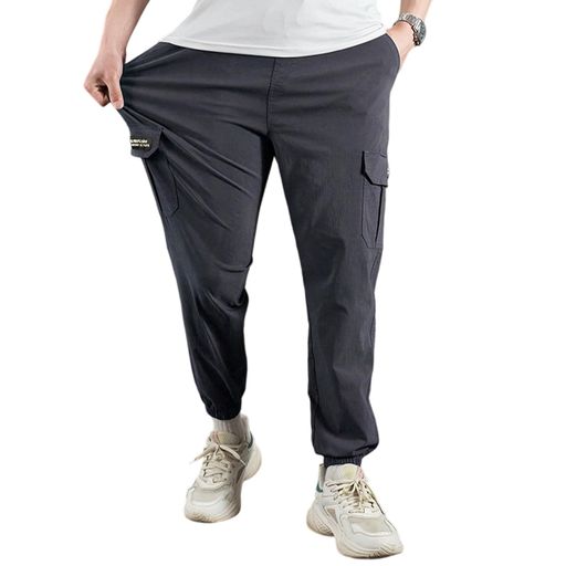 [Kayiyasu]ストレッチパンツメンズ作業着ズボンカーゴジョガー伸縮ロングパンツクライミング通気性黒快適ストレートカジュアルずぼんボトムスアウトドアポケットmenpants無地(Mジョガーパ…