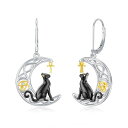 黒い猫ピアスレディースシルバー925金属アレルギー対応エジプト猫ピアス揺れるエジプト猫アクセサリーグッズ