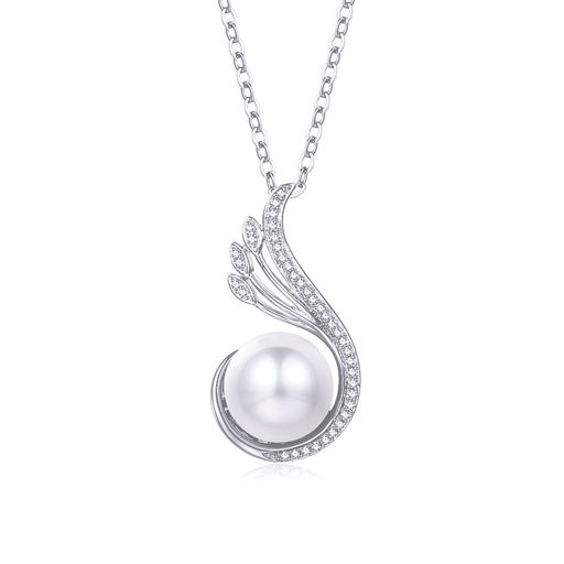 Necklace - [FANCIME]天然淡水真珠ネックレスレディース1粒本真珠9.5~10mmパール鳳凰シルバーS925ギフトラッピング付き誕生日記念日クリスマスプレゼント