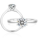 KRKC&COプロポーズリングモアッサナイト一粒ダイヤモンドレディースゆびわ0.5/1カラット婚約指輪シルバー925モアサナイトエンゲージリングホワイトゴールド...