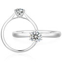 KRKC&COプロポーズリングモアッサナイト一粒ダイヤモンドレディースゆびわ0.5/1カラット婚約指輪シルバー925モアサナイトエンゲージリングホワイトゴールド...