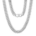 KRKC&CO喜平ネックレス6面ダブルメンズチェーンネックレス幅10mmステンレスキューバンチェーンk18金メッキキヘイ六面カットチョーカーヒップホップラッパー...