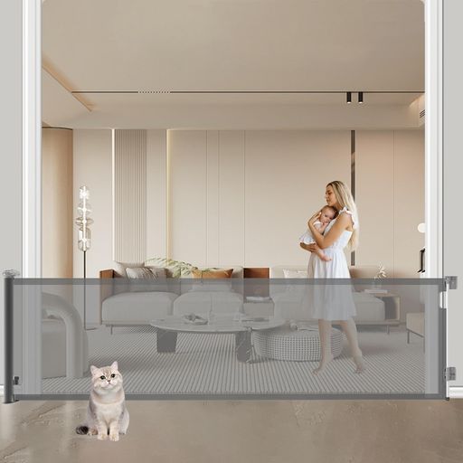 エルフベビー(FairyBaby)ベビーゲートロール最大取付幅350cm最大取付幅3.5m高さ88cm超ロング階段上ワイドゲート巻き取り式段差なしバリアフリー伸縮型格納式ベビーゲートペットゲート引き込…