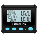 HONMAX8100プロ仕様インターバルタイマーストップウォッチバックライトUSB-C充電クロック(黒)