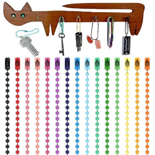 ボールチェーンボールチェーン落下防止200本(カラーランダム)、全長約12cmボールチェーンセットマルチ..