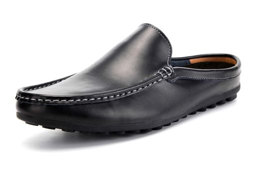 [Katou-ni]ビジネスシューズメンズサンダルスリッパ天然皮革オフィス事務室室内用BTX-8608-HEI-27.0CM/44ブラック