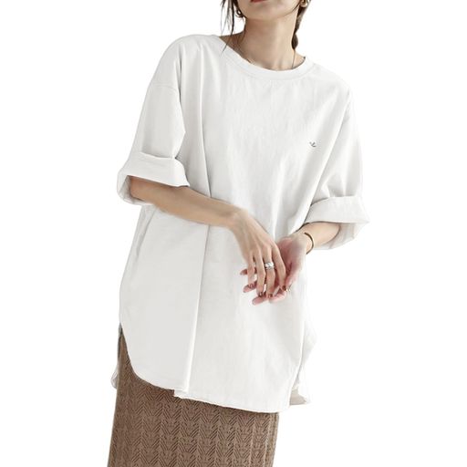 樂天商城 - [7-livehouse]tシャツレディース半袖無地カットソートップスロンT韓国ファッションティーシャツしゃれビッグtシャツ大きいサイズプルオーバー可愛いゆったり体型カバー通勤日常春夏