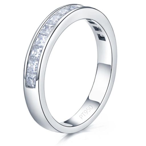 [3MNSCD]純正925シルバープリンセスアニバーサリーリング女性ジュエリー18Kホワイトゴールドメッキ結婚..