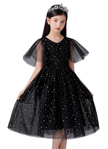Weileenice子供ワンピース発表会結婚式キッズ160チュールドレスブラック夏フォーマルガールズ演奏会誕生日子供服165黒子供パーティードレススパンコール Weileenice子供ワンピース発表会結婚式キッズ160チュールドレスブラック夏フォーマルガールズ演奏会誕生日子供服165黒子供パーティードレススパンコール