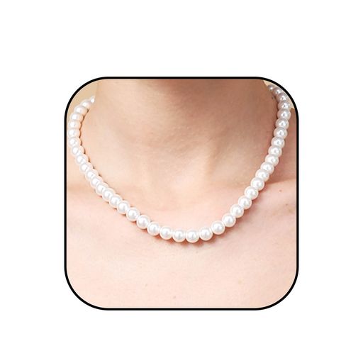 [DuoDiner]パールネックレス真珠レーディスネックレス結婚式アクセサリー冠婚葬祭卒業式母の日6mm8mm(6..