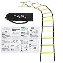 【国内保証】トレーニングラダーPolySkyラダートレーニング野球サッカー3m4m6m9m10m収納袋付きスピードラダー瞬発力敏捷性アップフットサルテニス練習(黄3.00)