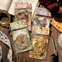 Alideco120枚シールフレークシールコラージュ素材ペーパー素材紙レースユートピアステッカーレトロ花、植物、蝶韓国の女の子海外シール帳メモ用紙ノート素材、日...