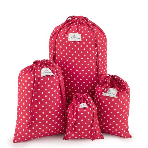 NEOVIVA巾着袋大4点セット体操着かわいい体操服袋収納ポーチ旅行バッグ弁当袋プレゼントドットレッド