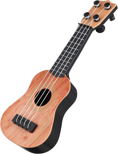 ユークリおもちゃ子供用ギターモデル音楽啓蒙楽器ギターおもちゃミニ四弦ギター早教おもちゃ幼児や未就学児向け(イエロー)
