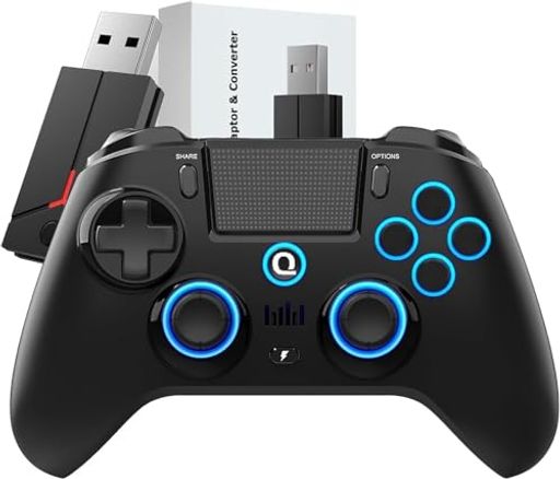 QRDSparkN5PS5用コントローラ、PS4ProSlimPS3SteamDeckPCスマホに対応、ホールエフェクトジョイスティ..